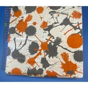 Duralee Thomas Paul Orange and Black Splatter Contemporary 26"W X 26"L Sample